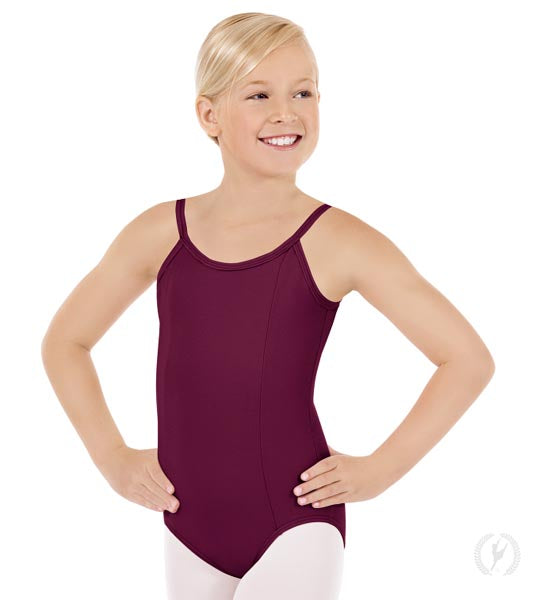 Eurotard Girls Cotton Lycra® Princess Seam Camisole Leotard 1064C Burgundy